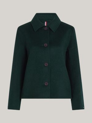 green double faced short trench coat for women tommy hilfiger