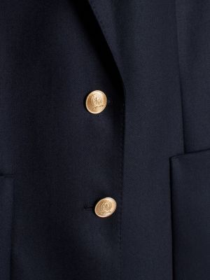 blau einreihiger relaxed fit blazer mit wappen für damen - tommy hilfiger