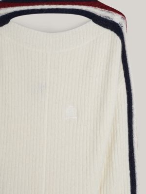 white crest relaxed alpaca-rich midi jumper dress for women tommy hilfiger