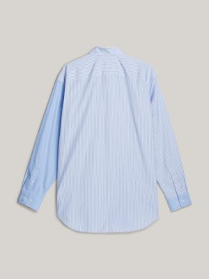 blue crest ithaca colour-blocked regular shirt for women tommy hilfiger