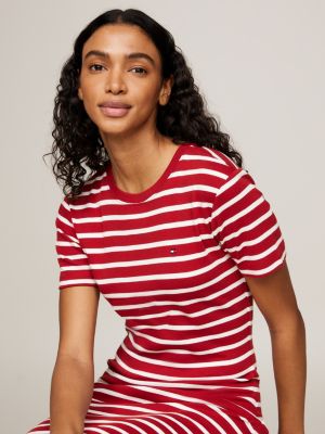 Slim Fit Mini T Shirt Dress Red Tommy Hilfiger