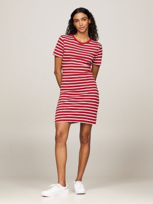 Slim Fit Mini T Shirt Dress Red Tommy Hilfiger