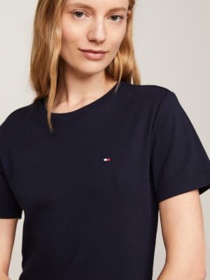 mini abito t-shirt slim fit blu da donne tommy hilfiger