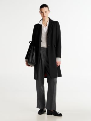 Ladies black single breasted coat on sale