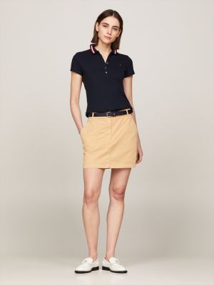 blue global stripe slim fit poloshirt für damen - tommy hilfiger