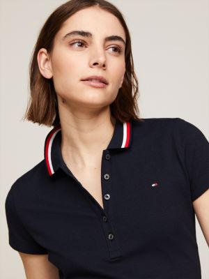 Global Stripe Slim Fit Polo | Blue | Tommy Hilfiger