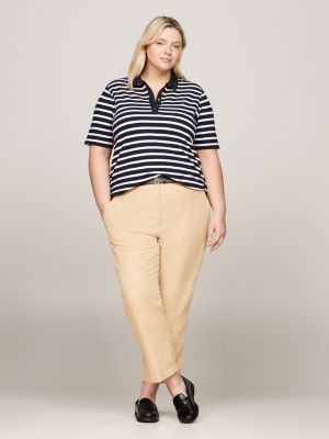 polo 1985 collection curve a righe blu da donne tommy hilfiger