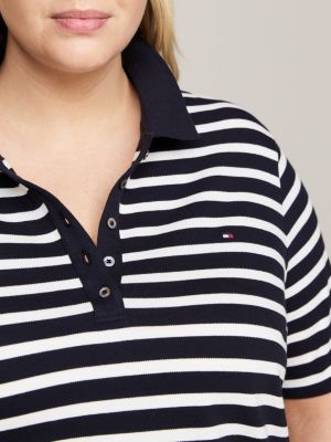 polo 1985 collection curve a righe blu da donne tommy hilfiger