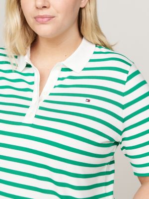 polo 1985 collection curve a righe verde da donne tommy hilfiger