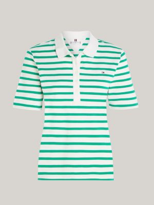 polo 1985 collection curve a righe verde da donne tommy hilfiger