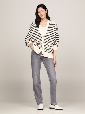 denim slim straight jeans mit mittelhohem bund für damen - tommy hilfiger