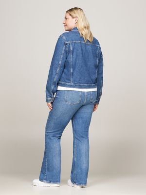 giacca trucker curve regular fit in denim blu da donne tommy hilfiger