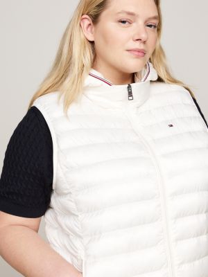 white curve signature tape padded lightweight vest for women tommy hilfiger