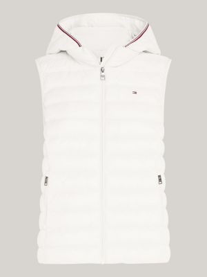 white curve signature tape padded lightweight vest for women tommy hilfiger