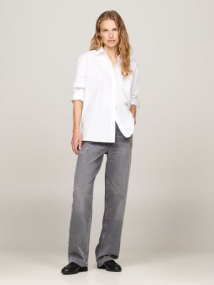 black high rise relaxed straight faded jeans for women tommy hilfiger