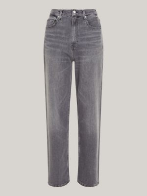 black high rise relaxed straight faded jeans for women tommy hilfiger