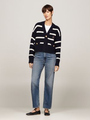 blue high rise straight ankle jeans for women tommy hilfiger