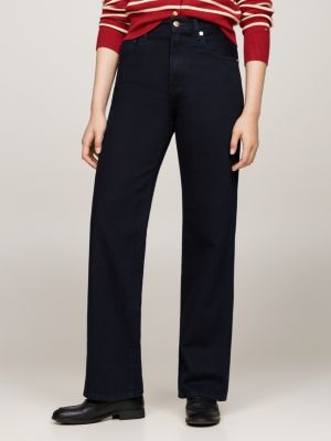 black high rise relaxed bootcut jeans for women tommy hilfiger