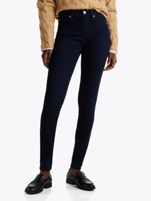 blue mid rise super skinny jeans for women tommy hilfiger