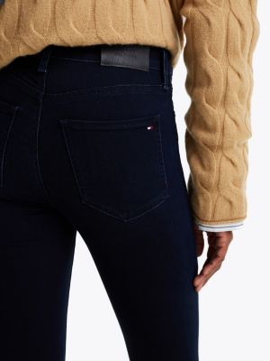 blue mid rise super skinny jeans for women tommy hilfiger