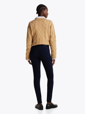 blue mid rise super skinny jeans for women tommy hilfiger