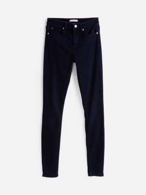 blue mid rise super skinny jeans for women tommy hilfiger