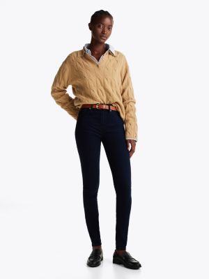 blue mid rise super skinny jeans for women tommy hilfiger