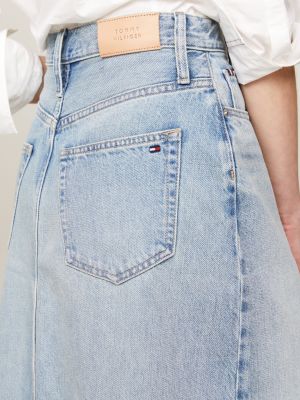 Jupe longueur midi droite en denim Denim Tommy Hilfiger