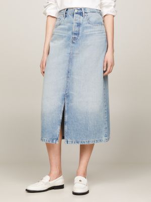 Jupe longueur midi droite en denim Denim Tommy Hilfiger