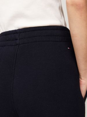blau jogginghose mit bündchen und seitlichem logo für damen - tommy hilfiger