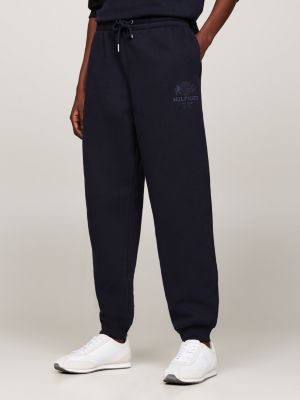 joggers con bordi elastici e logo ricamato blue da donne tommy hilfiger