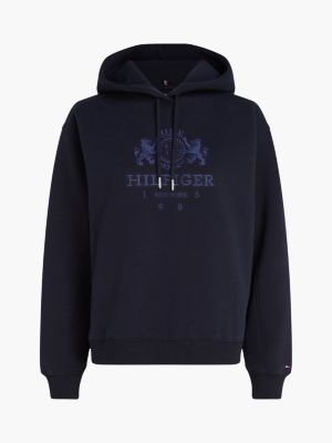 blue logo embroidery hoody for women tommy hilfiger