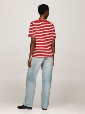 white gold button t-shirt for women tommy hilfiger