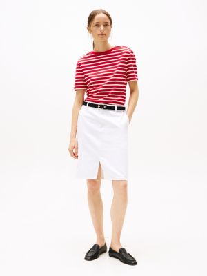 meerdere kleuren t-shirt met goudkleurige knopen voor dames - tommy hilfiger