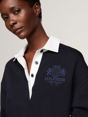 blue relaxed mini rugby dress for women tommy hilfiger