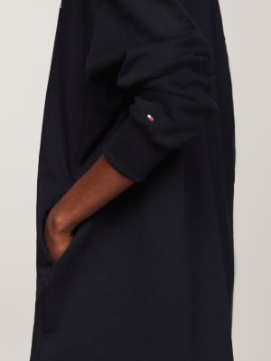 blau relaxed fit rugby-minikleid für damen - tommy hilfiger