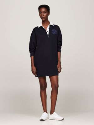 robe rugby courte décontractée bleu pour femmes tommy hilfiger