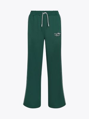 green sport relaxed wide leg joggers for women tommy hilfiger