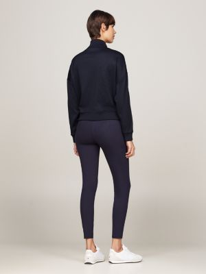 blue sport relaxed zip-thru sweatshirt for women tommy hilfiger