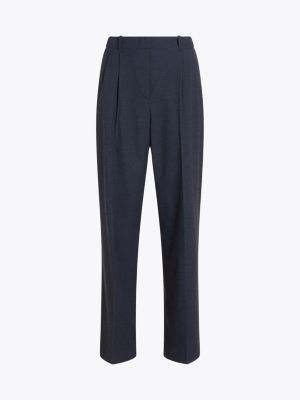 black flannel relaxed straight leg trousers for women tommy hilfiger