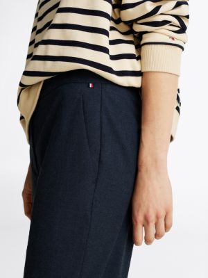 blue flannel slim straight leg chinos for women tommy hilfiger