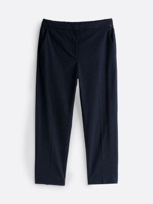 blue flannel slim straight leg chinos for women tommy hilfiger