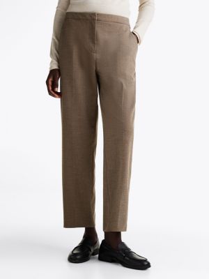 pantaloni chino slim fit dritti in flanella green da donne tommy hilfiger