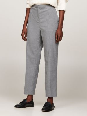 pantaloni chino slim fit dritti in flanella grey da donne tommy hilfiger