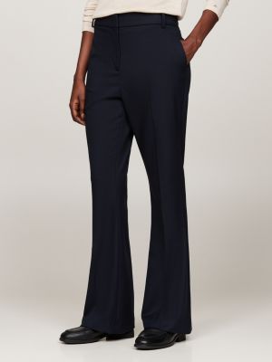 blue enamel flag flared trousers for women tommy hilfiger