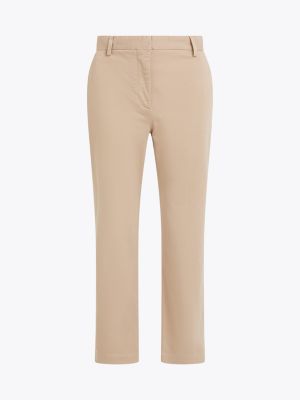 pantaloni chino slim fit dritti beige da donne tommy hilfiger