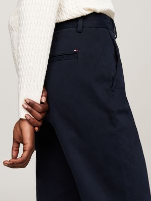 chino slim droit en coton extensible bleu pour femmes tommy hilfiger