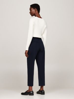 chino slim droit en coton extensible bleu pour femmes tommy hilfiger