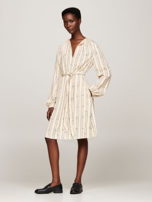 Global Stripe Maxi Dress White Tommy Hilfiger