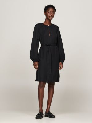 Belted Long Sleeve Mini Dress Black Tommy Hilfiger